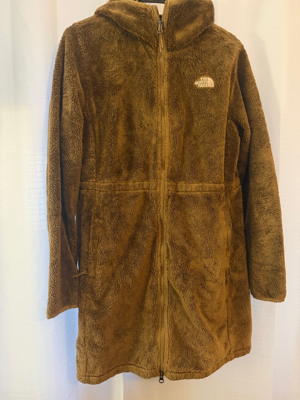 Womens The North Face Brown Sherpa Osito Full-Zip Hooded Jacket